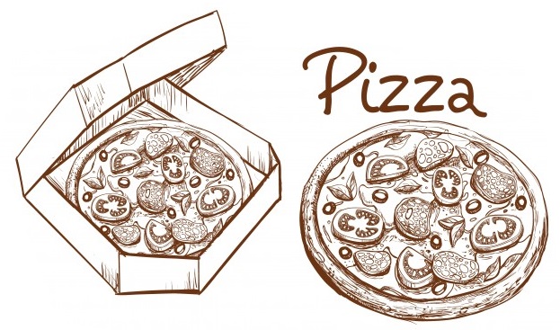 Cách vẽ một miếng Pizza  Drawing lessons Pizza Cách vẽ